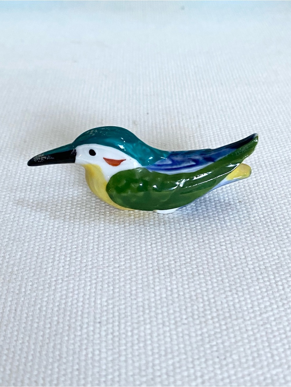 Japanese Chopstick Holder Rest Porcelain Kingfisher Bird Figurine